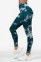 Dark Green Tie Dye Scrunch Leggings - for dame - Famme - Leggings