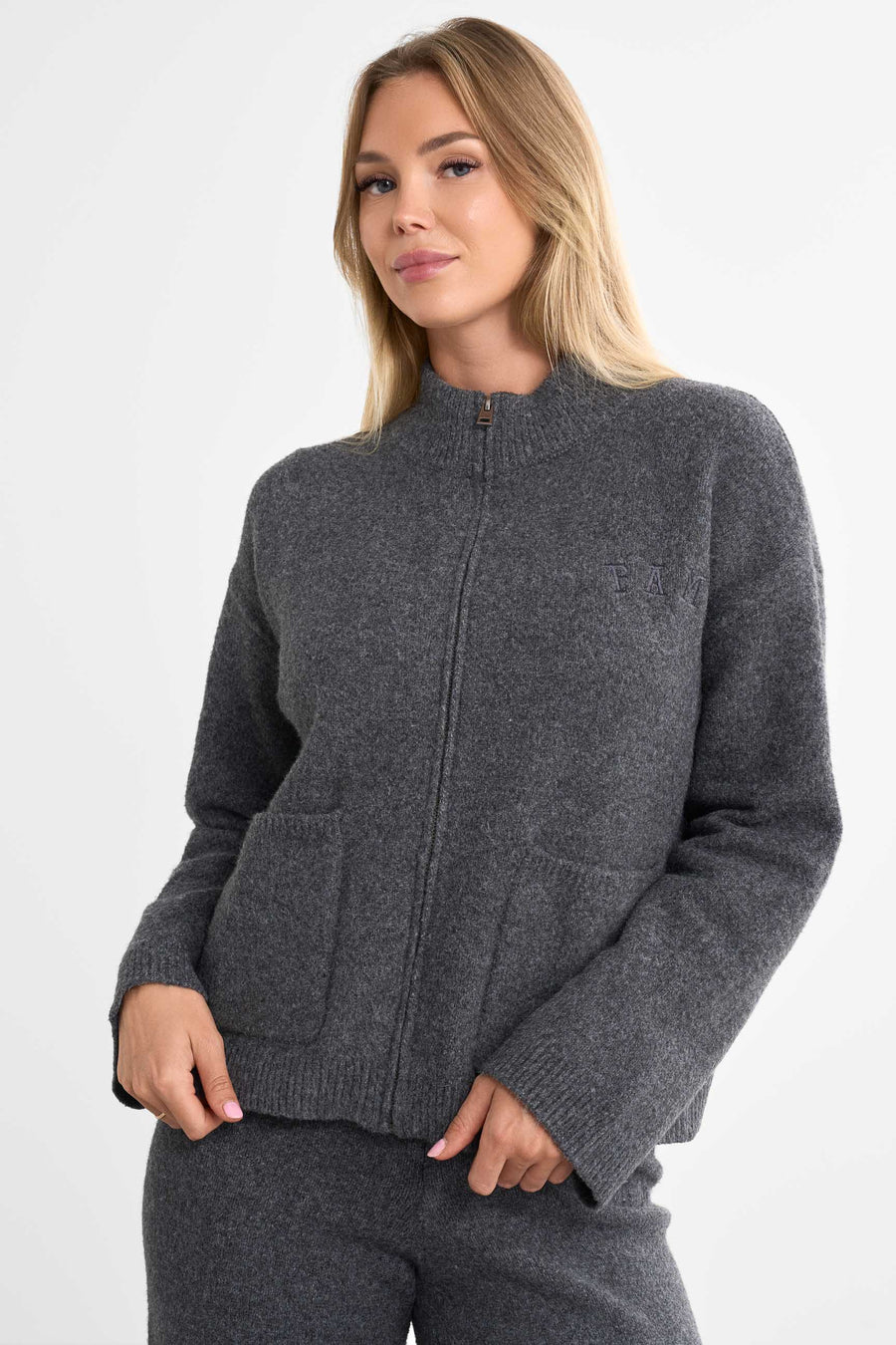 Legacy Full Zip Sweater · Dark Grey