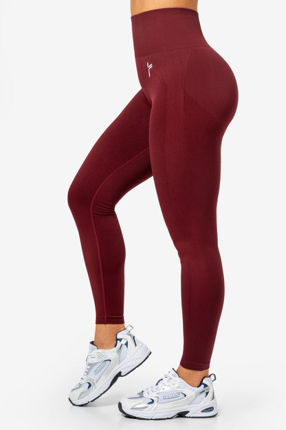 Dark Red Peachy Scrunch Leggings - for dame - Famme - Leggings