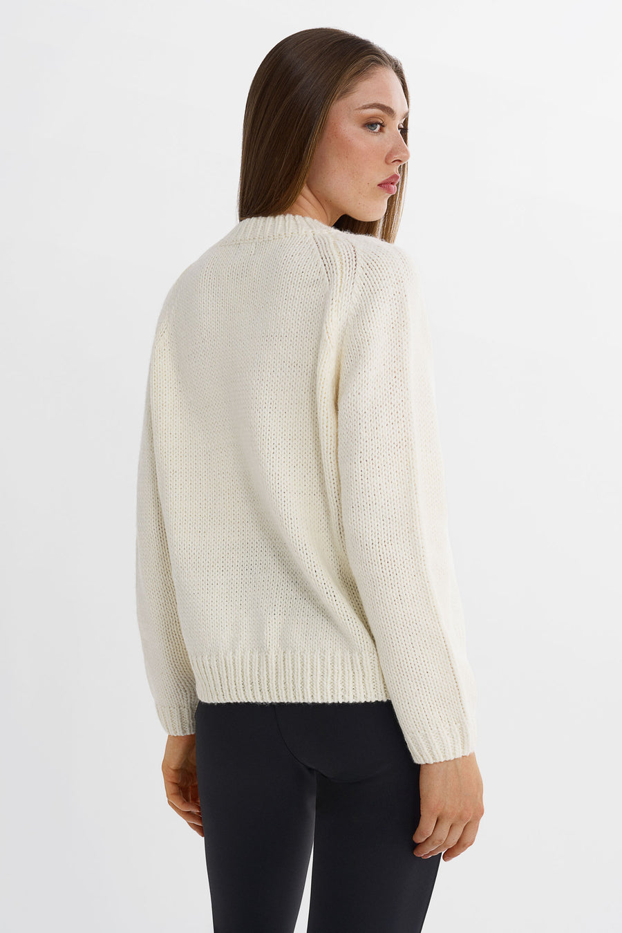 SKI Chunky Knit Sweater · White/Black